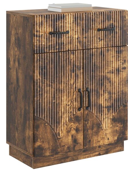 VidaXL Széf fiókkal Füstös Tölgy 66 x 34,5 x 87 cm Szerelt Fa
