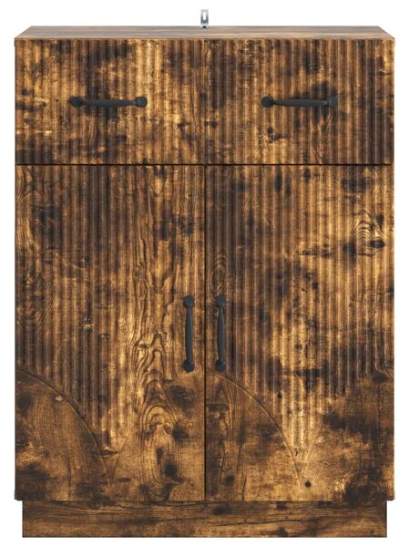 VidaXL Széf fiókkal Füstös Tölgy 66 x 34,5 x 87 cm Szerelt Fa