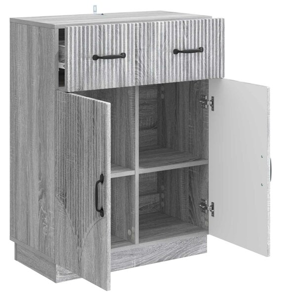 VidaXL Széf fiókkal Szürke Sonoma 66 x 34,5 x 87 cm Szerelt Fa