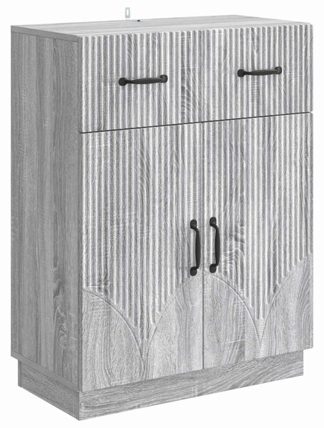 VidaXL Széf fiókkal Szürke Sonoma 66 x 34,5 x 87 cm Szerelt Fa