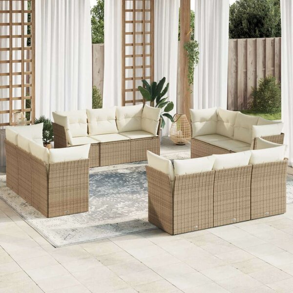 VidaXL Polyrattan Kerti Ülőgarnitúra - Bézs - 12 részes