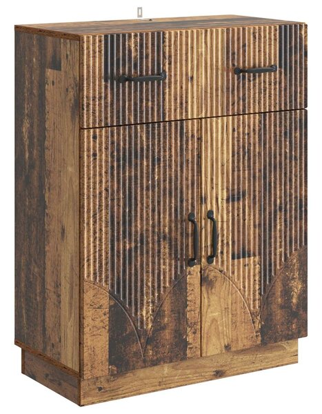 VidaXL Széf fiókkal Antik Fa 66 x 34,5 x 87 cm Szerelt Fa