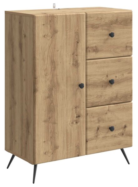VidaXL Széf Kézműves Tölgy 66 x 34,5 x 90 cm Szerelt Fa
