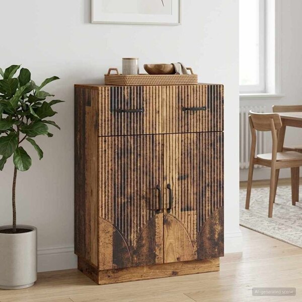 VidaXL Széf fiókkal Antik Fa 66 x 34,5 x 87 cm Szerelt Fa