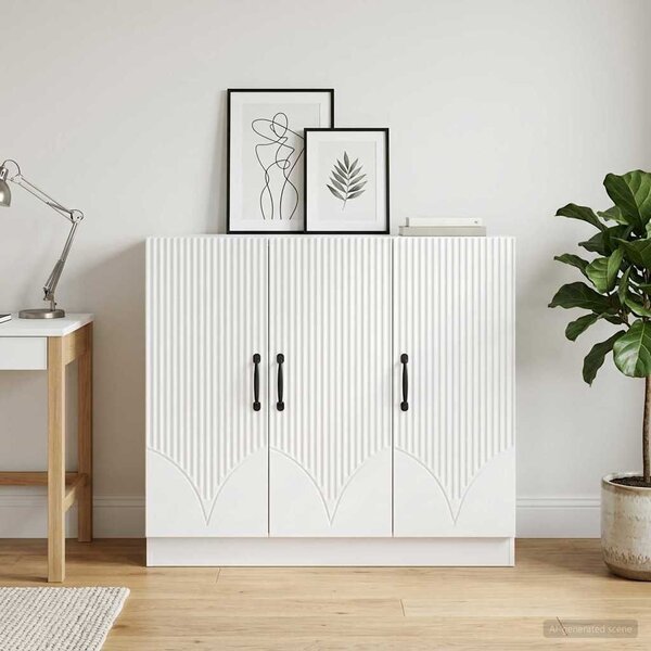 VidaXL Széf Fehér 89 x 34,5 x 77 cm Szerelt Fa