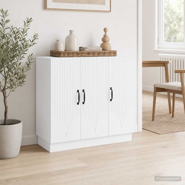 VidaXL Széf Fehér 89 x 34,5 x 77 cm Szerelt Fa