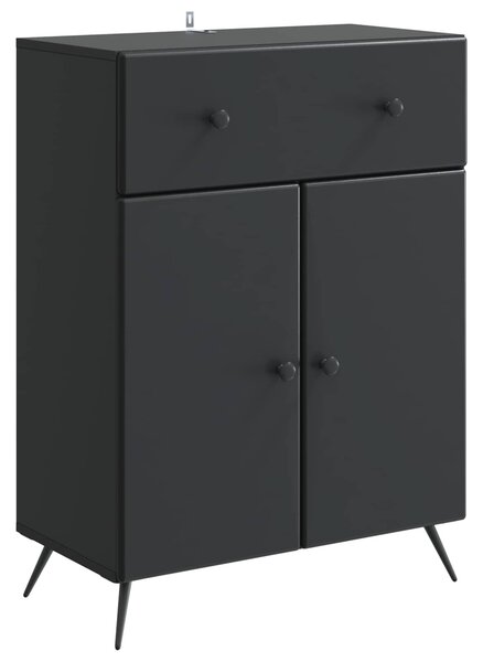 VidaXL Széf Fekete 66 x 34,5 x 90 cm Szerelt Fa