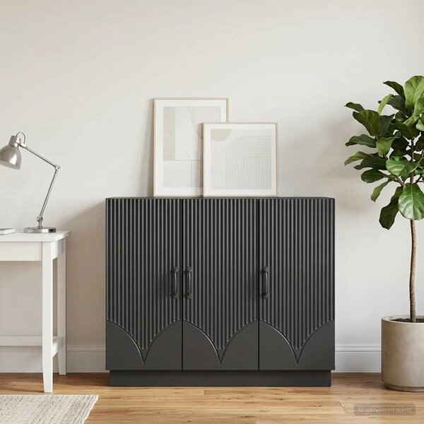 VidaXL Széf Fekete 89 x 34,5 x 77 cm Szerelt Fa