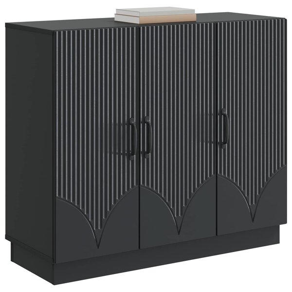 VidaXL Széf Fekete 89 x 34,5 x 77 cm Szerelt Fa