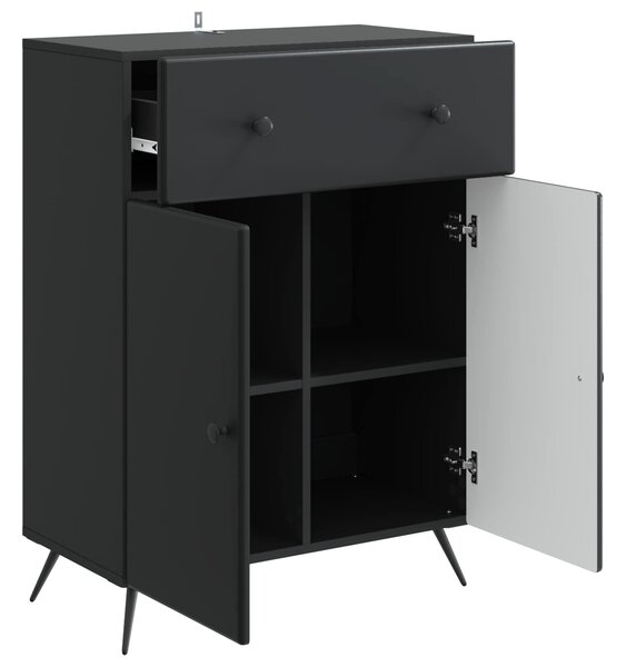 VidaXL Széf Fekete 66 x 34,5 x 90 cm Szerelt Fa