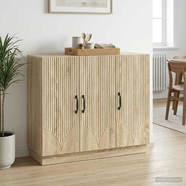 VidaXL Széf Sonoma Tölgy 89 x 34,5 x 77 cm Szerelt Fa