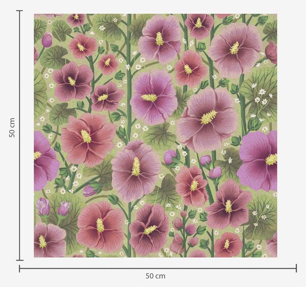 Tapéta Nagy hibiszkuszvirágok és levelek sötétzöld háttér előtt, Virágok és növények tapétá, a00993 : Uwalls.hu