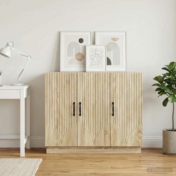 VidaXL Széf Sonoma Tölgy 89 x 34,5 x 77 cm Szerelt Fa