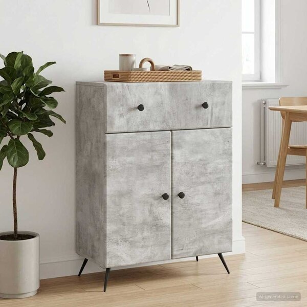 VidaXL Széf Betonszürke 66 x 34,5 x 90 cm Szerelt Fa