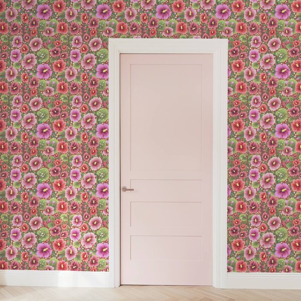 Tapéta Virágzó hibiszkusz meleg barnás-vörös háttér előtt, Virágok és növények tapétá, a00993v1 : Uwalls.hu