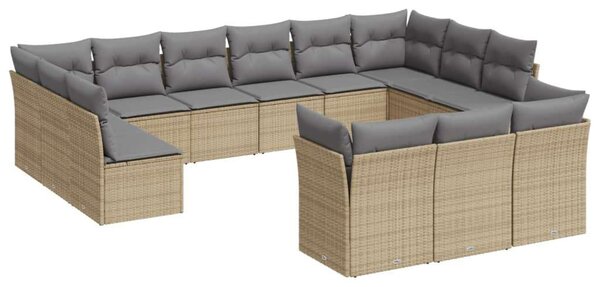 VidaXL Polyrattan Kerti Ülőgarnitúra - 13 részes - Bézs