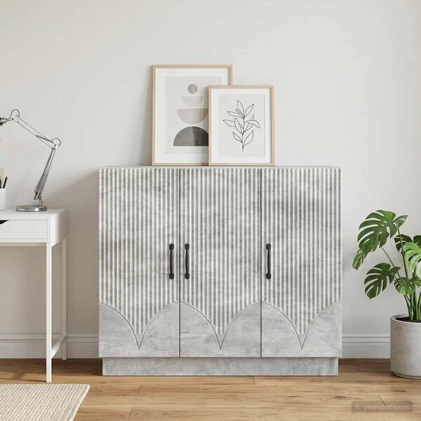 VidaXL Széf Betonszürke 89 x 34,5 x 77 cm Szerelt Fa