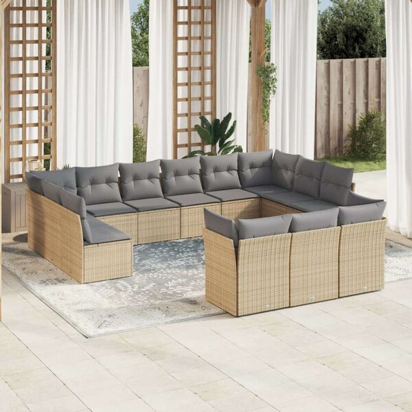 VidaXL Polyrattan Kerti Ülőgarnitúra - 13 részes - Bézs