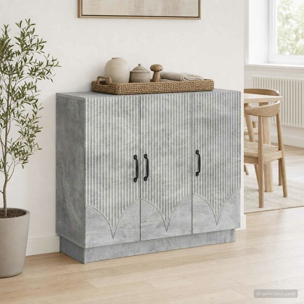 VidaXL Széf Betonszürke 89 x 34,5 x 77 cm Szerelt Fa