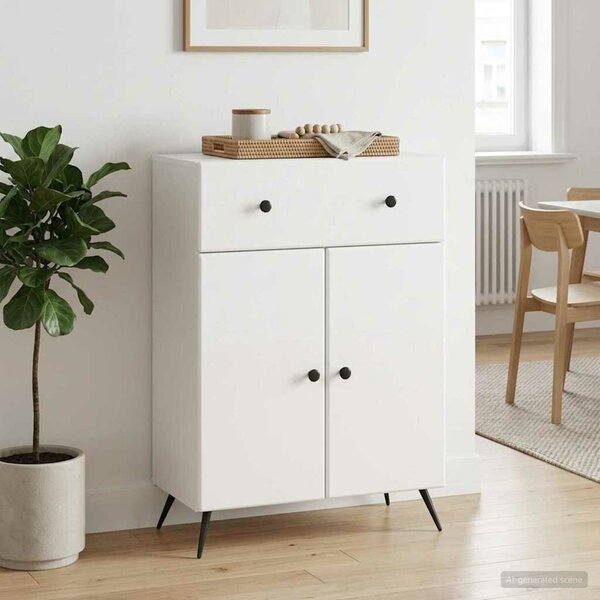 VidaXL Széf Magasfényű Fehér 66 x 34,5 x 90 cm Szerelt Fa