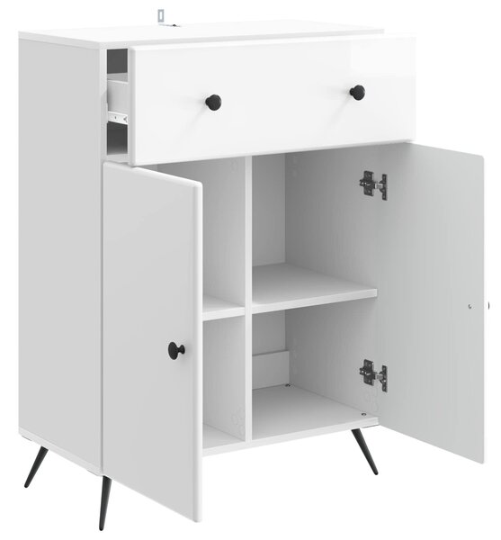 VidaXL Széf Magasfényű Fehér 66 x 34,5 x 90 cm Szerelt Fa