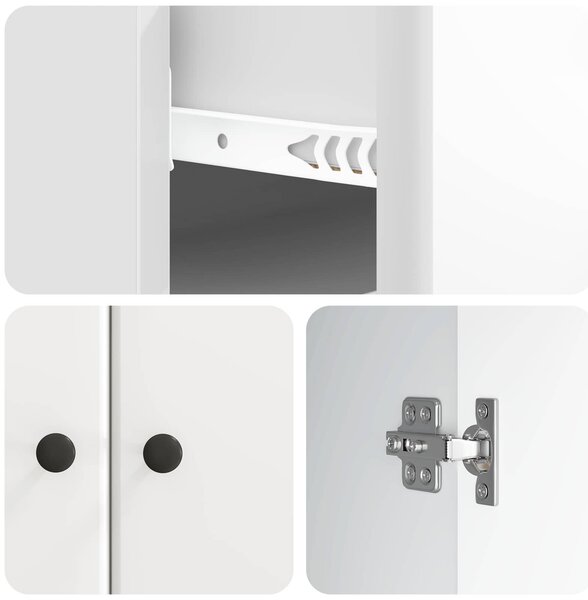 VidaXL Széf Magasfényű Fehér 66 x 34,5 x 90 cm Szerelt Fa