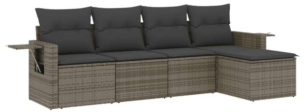 VidaXL Polyrattan Kerti Ülőgarnitúra - 5 részes - Szürke