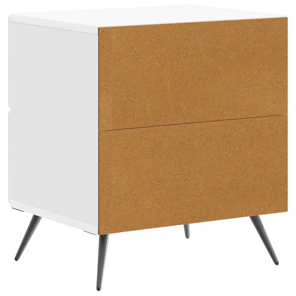 VidaXL Éjjeliszekrény 2 pcs Magasfényű Fehér 43 x 34,5 x 47,5 cm