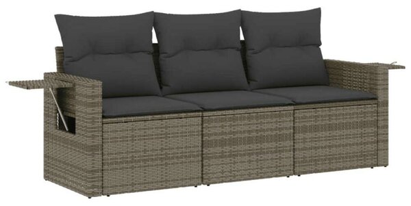 3 részes Polyrattan Kerti Ülőgarnitúra - Szürke