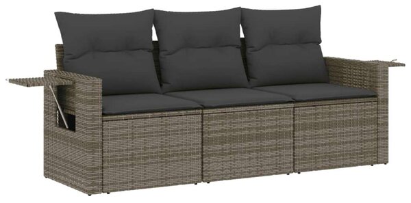 3 részes Polyrattan Kerti Ülőgarnitúra - Szürke