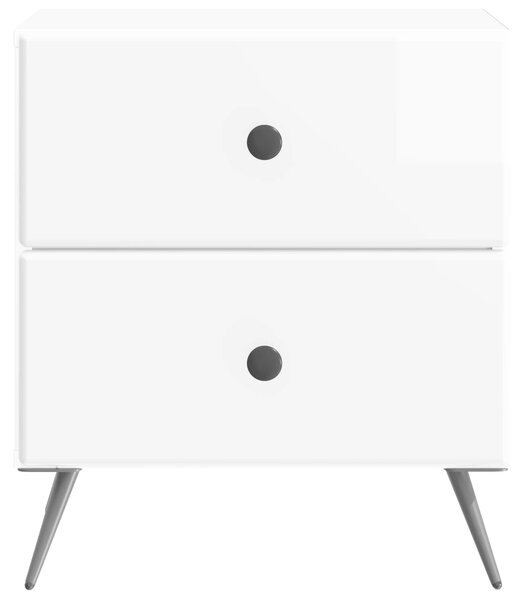 VidaXL Éjjeliszekrény 2 pcs Magasfényű Fehér 43 x 34,5 x 47,5 cm