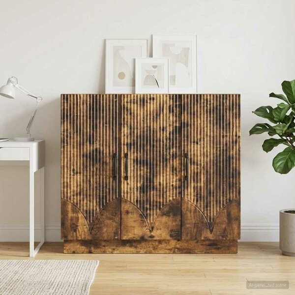 VidaXL Széf Füstös Tölgy 89 x 34,5 x 77 cm Szerelt Fa