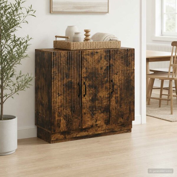 VidaXL Széf Füstös Tölgy 89 x 34,5 x 77 cm Szerelt Fa