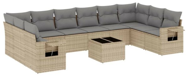VidaXL Polyrattan Kerti Ülőgarnitúra - 11 részes - Bézs