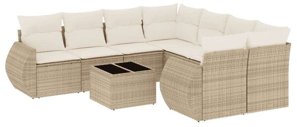 VidaXL Polyrattan Kerti Ülőgarnitúra - 9 részes - Bézs
