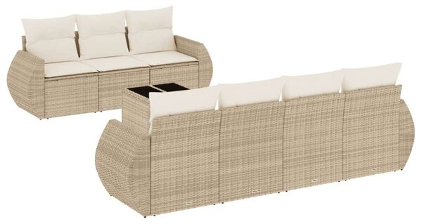 VidaXL Polyrattan Kerti Ülőgarnitúra - 8 részes - Bézs