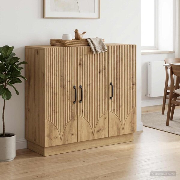 VidaXL Széf Kézműves Tölgy 89 x 34,5 x 77 cm Szerelt Fa