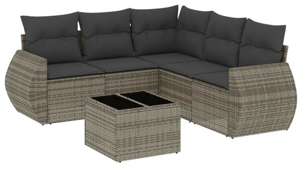 VidaXL Polyrattan Kerti Ülőgarnitúra - 6 részes - Szürke