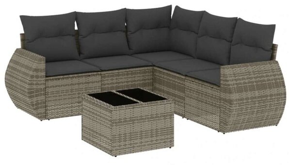 VidaXL Polyrattan Kerti Ülőgarnitúra - 6 részes - Szürke