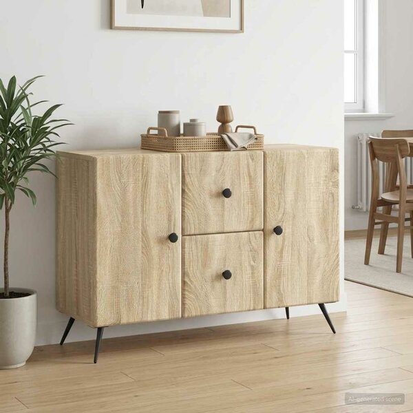 VidaXL Széf fiókkal Sonoma Tölgy 89 x 34,5 x 60 cm Szerelt Fa