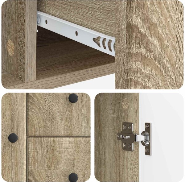 VidaXL Széf fiókkal Sonoma Tölgy 89 x 34,5 x 60 cm Szerelt Fa