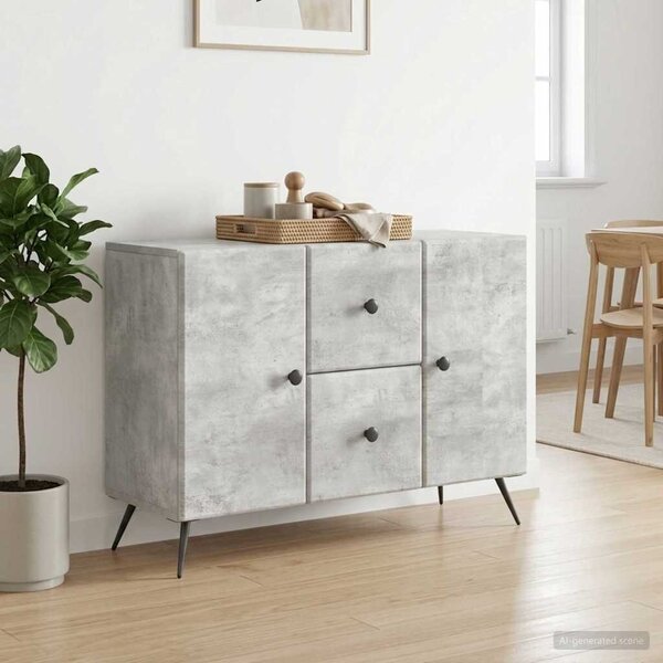 VidaXL Széf Betonszürke 89 x 34,5 x 60 cm Szerelt Fa