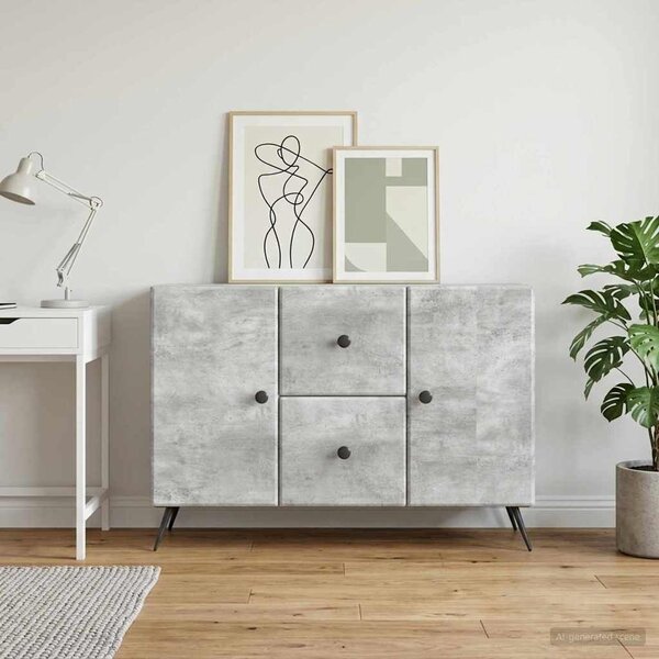 VidaXL Széf Betonszürke 89 x 34,5 x 60 cm Szerelt Fa