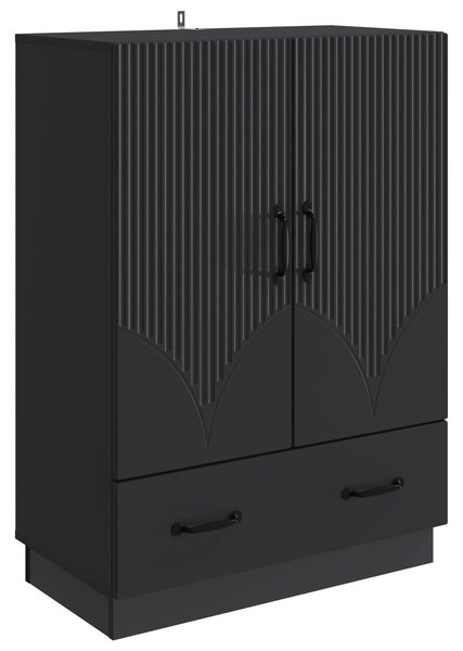 VidaXL Széf fiókkal Fekete 66 x 34,5 x 92 cm Szerelt Fa