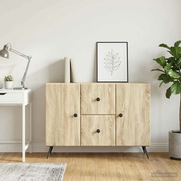 VidaXL Széf fiókkal Sonoma Tölgy 89 x 34,5 x 60 cm Szerelt Fa