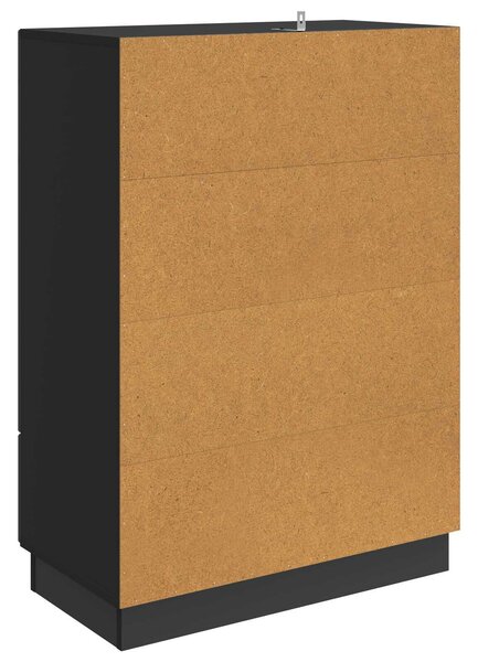 VidaXL Széf fiókkal Fekete 66 x 34,5 x 92 cm Szerelt Fa
