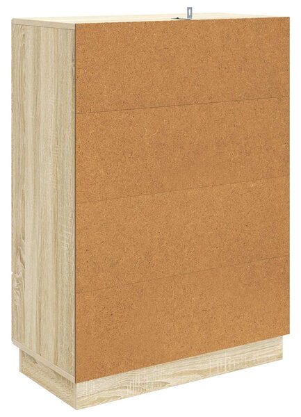 VidaXL Széf fiókkal Sonoma Tölgy 66 x 34,5 x 92 cm Szerelt Fa