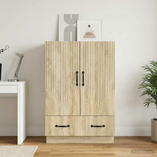VidaXL Széf fiókkal Sonoma Tölgy 66 x 34,5 x 92 cm Szerelt Fa