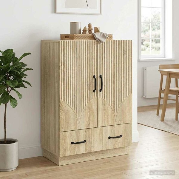 VidaXL Széf fiókkal Sonoma Tölgy 66 x 34,5 x 92 cm Szerelt Fa