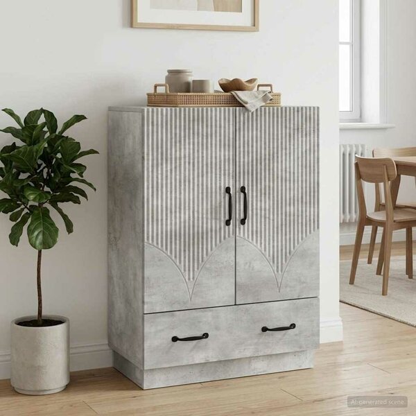 VidaXL Széf fiókkal Betonszürke 66 x 34,5 x 92 cm Szerelt Fa